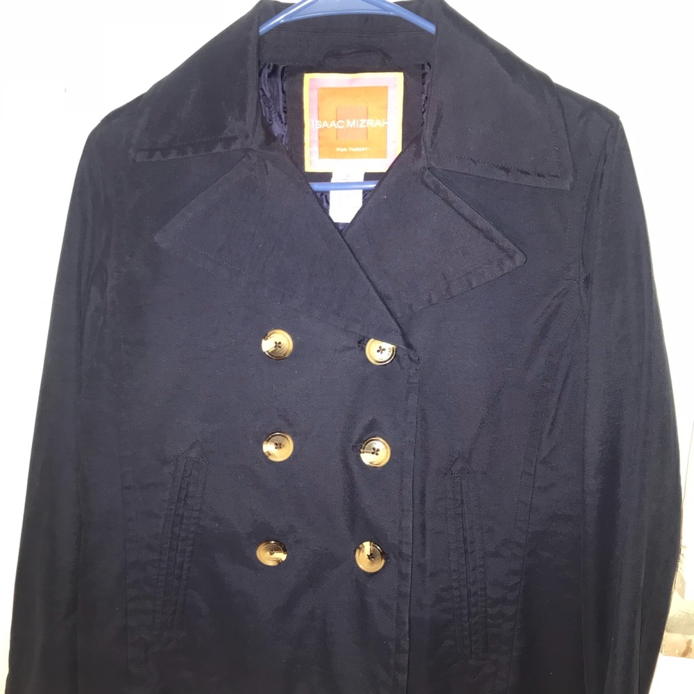 Isaac Mizrahi Double Breasted Dark Navy Jacket